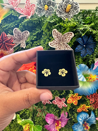 Boucles d’oreilles Hibiscus "Pua" - Acier inoxydable