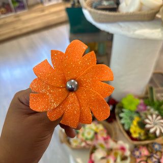 Fleur artisanale-Paillette-Orange