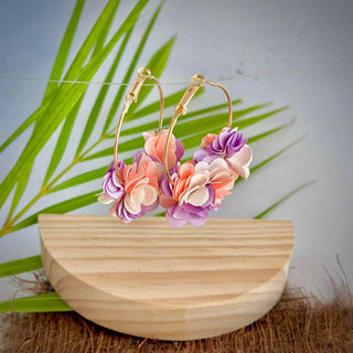 Boucles d’oreilles fleuris "Puanui" - Cuivre