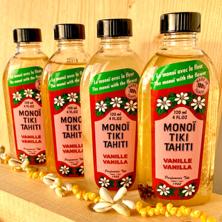 Lot de 4 Monoï TIKI - Vanille - 4 x 120ml