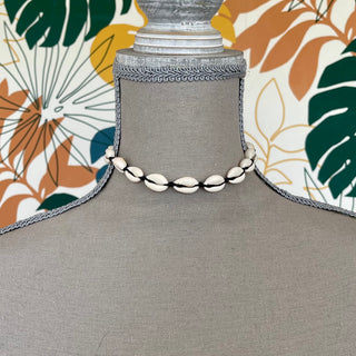 Tour de cou ajustable coquillage cauris "Océan"