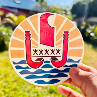 Stickers - Drapeau Polynésien Rond