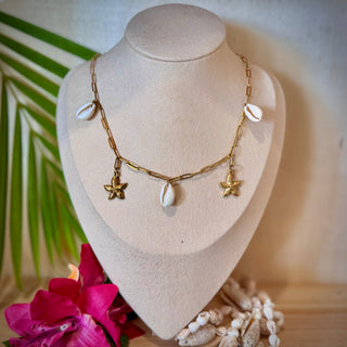 Collier breloques "Anaïs" - Acier inoxydable doré