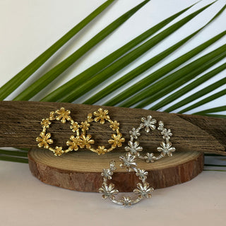 Boucles d’oreilles tropicale "Heitiare" - Acier inoxydable