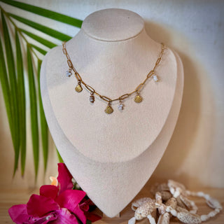 Collier breloques "Jess" - Acier inoxydable doré