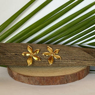 Boucles d'oreilles - Fleur de Jasmin "Yasmine" - Acier inoxydable