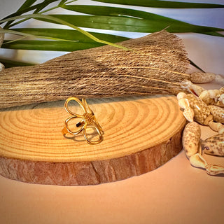 Bague ajustable Fleur - Acier inoxydable