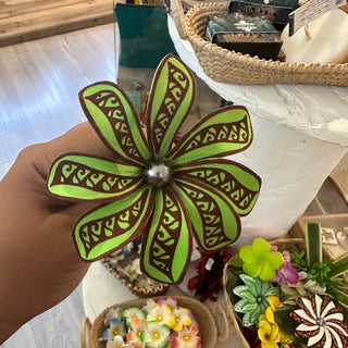 Fleur artisanale-Tatoo-Vert