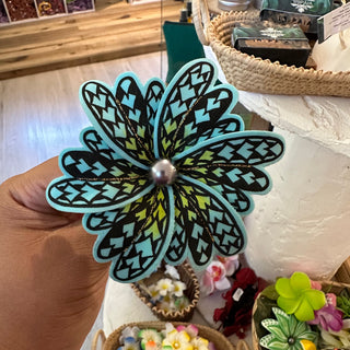 Fleur artisanale-Tatoo-Bleu ciel