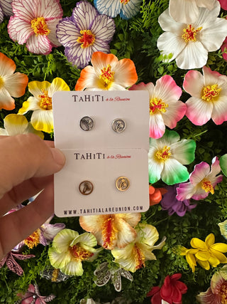 Boucles d'oreilles tropicale "Maua" - Acier inoxydable