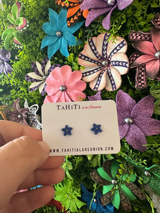 Boucles d’oreilles fleur "Tipanie Hi’o" uni - Acier inoxydable et céramique