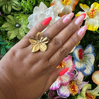 Bague ajustable - Taina - Acier inoxydable - Gold