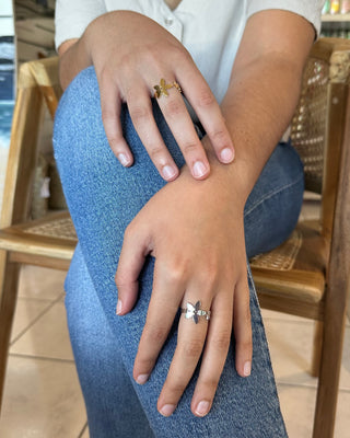 Bague ajustable tropicale "Ovaru" - Acier inoxydable