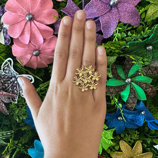 Bague ajustable - TIARE OVARU - Acier inoxydable Gold