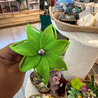Fleur artisanale- Paillette-Vert Claire