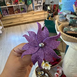 Fleur artisanale - Paillette- Violet