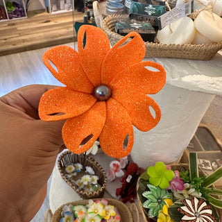 Fleur artisanale-Paillette-Orange