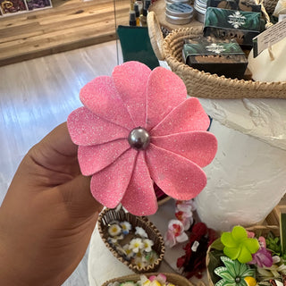 Fleur artisanale- Paillette-Rose