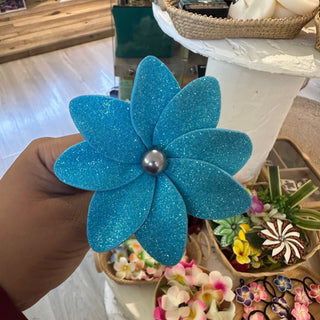 Fleur artisanale- Paillette-Bleu Ciel