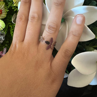 Bague ajustable tropicale "Ovaru" - Acier inoxydable