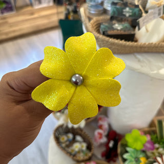 Fleur artisanale-Paillette-Jaune