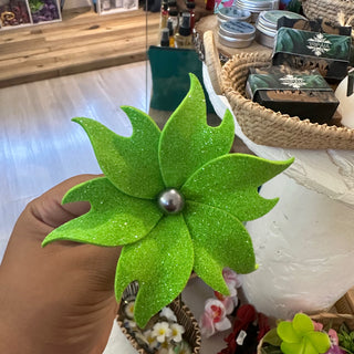 Fleur artisanale- Paillette-Vert Claire