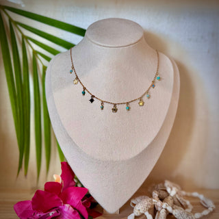 Collier breloques "Lory" - Acier inoxydable doré