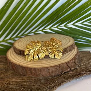 Boucles d’oreilles feuille APE- TAYA - Acier inoxydable