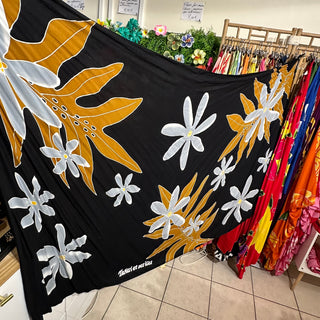 Paréo long motifs - Noir