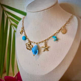 Collier breloques "Maïna" - Acier inoxydable doré