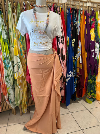 Paréo long - Rose poudré