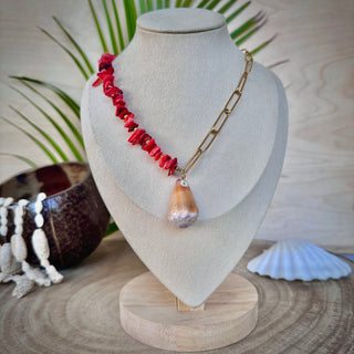Collier acier inoxydable coquillages - Dépôt vente