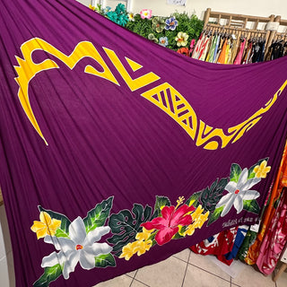 Paréo long motifs - Mauve