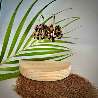 Boucles d’oreilles fleuris "Puanui" Léopard - Cuivre