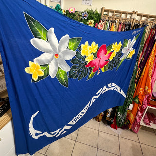 Paréo long motifs - Bleu