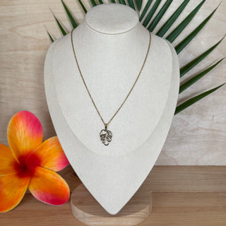 Collier - Feuille tropicale "Tifany" - Acier inoxydable