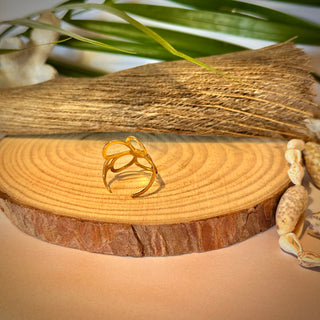 Bague ajustable Fleur - Acier inoxydable