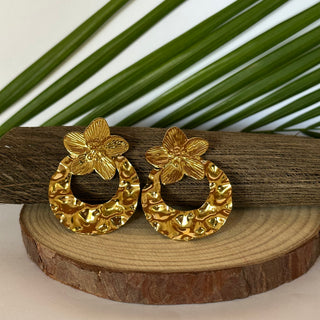Boucles d'oreilles - Fleur "Lya" - Acier Inoxydable
