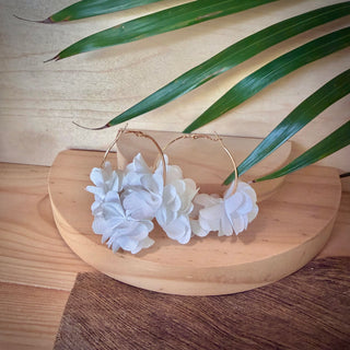 Boucles d’oreilles fleuris "Puanui" uni intense - Cuivre