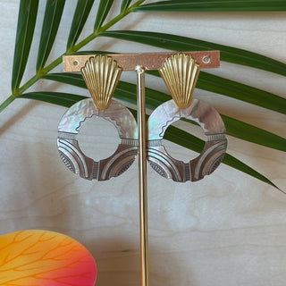 Boucles d’oreilles nacre - Acier inoxydable - Fait main