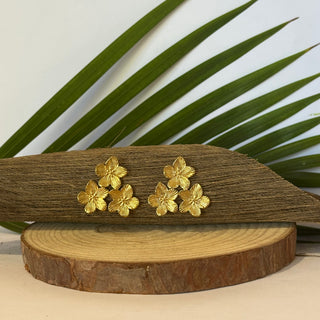 Boucles d'oreilles - Fleur tropicale "Tainanui" - Acier Inoxydable