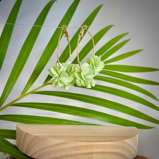 Boucles d’oreilles fleuris "Puanui" Pastel uni - Cuivre