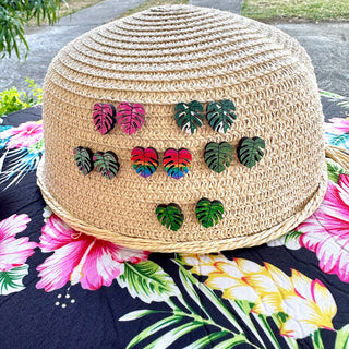 Boucles d’oreilles feuille - Apewood - Acier inoxydable