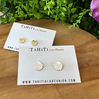Boucles d’oreilles coquillage "Tepoe" - Acier inoxydable