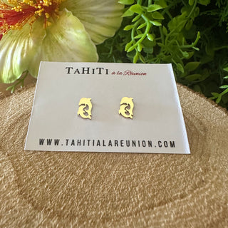 Boucles d’oreilles tropicale "Toru" - Acier inoxydable