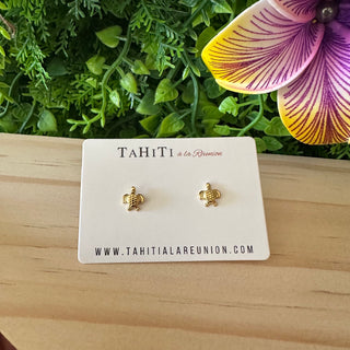 Boucle d'oreille tropicale "Manahonu" - Acier inoxydable