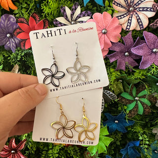 Boucles d’oreilles frangipanier "Vaitiare" - Acier inoxydable