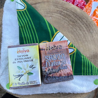 Lot de 2 savons + lingette microfibre - Heïva cosmétique