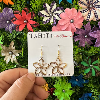 Boucles d’oreilles frangipanier "Vaitiare" - Acier inoxydable