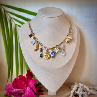 Collier breloques « Lison »- Acier inoxydable doré